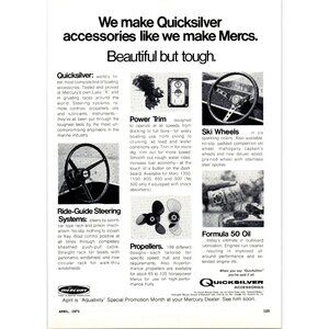 1971 Mercury Quicksilver Marine Boating Accesories Vintage Print Ad Wall Art